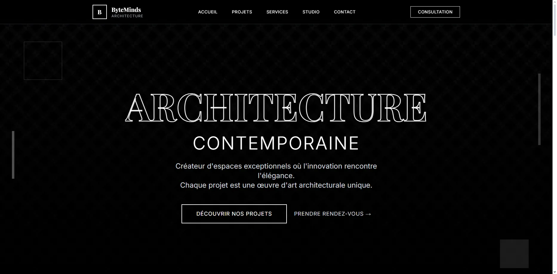 Exemple de site vitrine créé par ByteMinds, développeur web dans les Vosges.