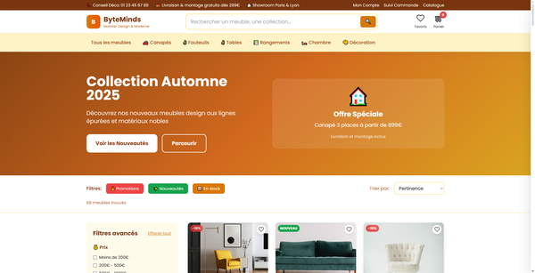 Boutique e-commerce pour meubles et décoration
