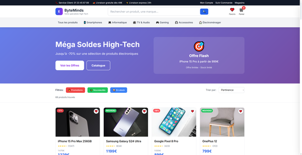 Site e-commerce pour produits multimédia