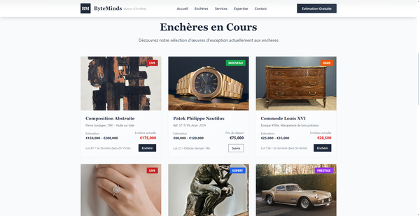 Plateforme d’enchères en ligne intuitive