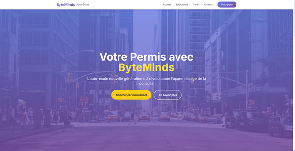 Landing page pour auto-école