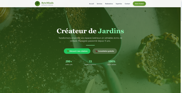 Site vitrine professionnel pour jardinier